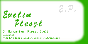 evelin pleszl business card